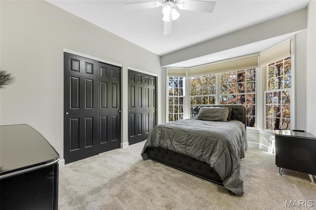 809 Peruque View Ct, Wentzville, MO 63385 - carpeted bedroom with multiple closets and ceiling fan