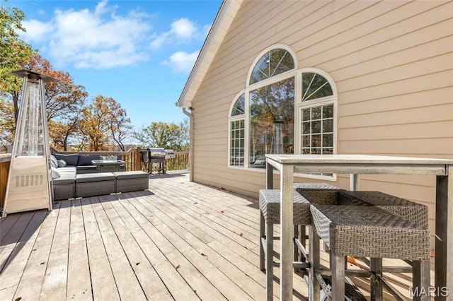 809 Peruque View Ct, Wentzville, MO 63385 - wooden terrace with an outdoor hangout area