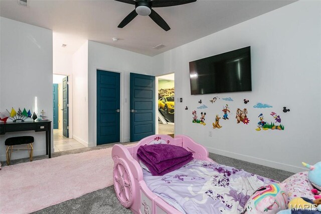 3723 Cabernet Ln, Edwardsville, IL 62025 - carpeted bedroom featuring baseboards and ceiling fan