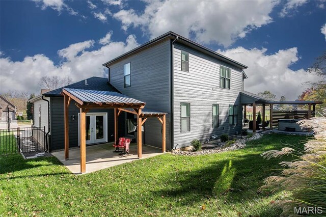 3723 Cabernet Ln, Edwardsville, IL 62025 - rear view of property with a patio area and french doors
