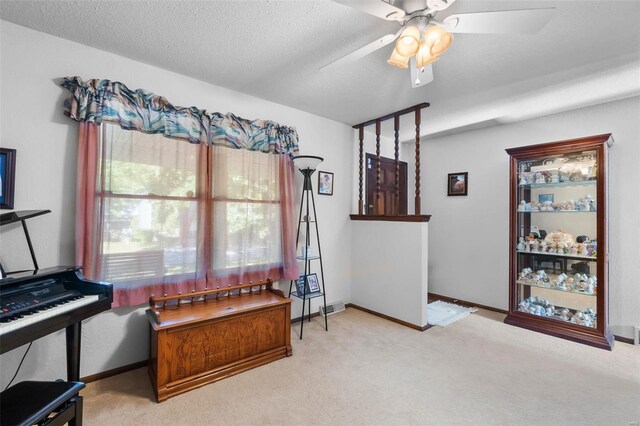 2230 Kent Dr, Cape Girardeau, MO 63701 - living area with a ceiling fan, carpet floors, and baseboards