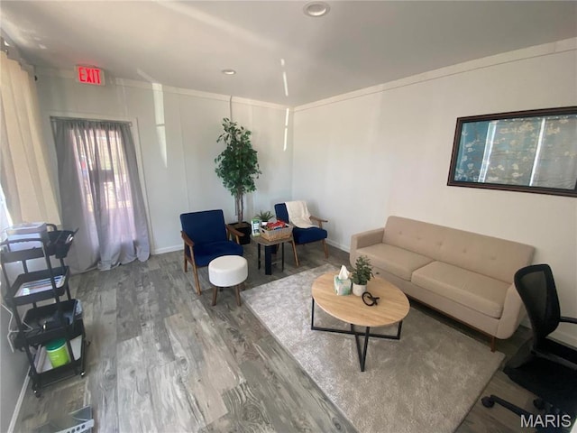 1 Proactive Dr, New Florence, MO 63363 - living area featuring wood finished floors and baseboards