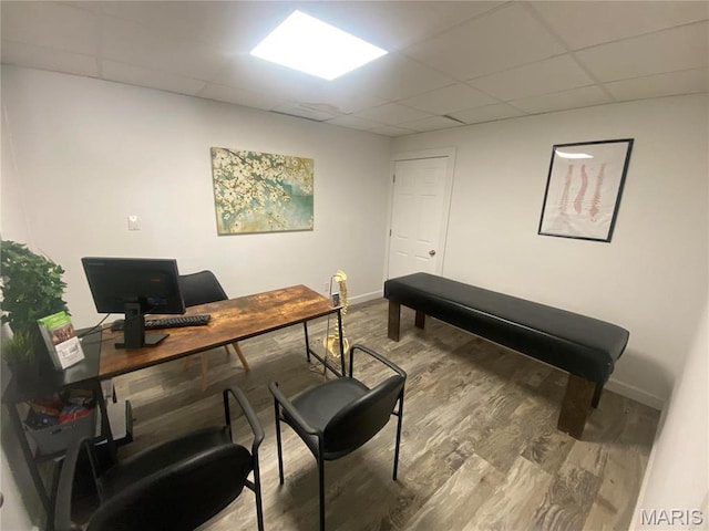 1 Proactive Dr, New Florence, MO 63363 - home office featuring a drop ceiling, wood finished floors, and baseboards
