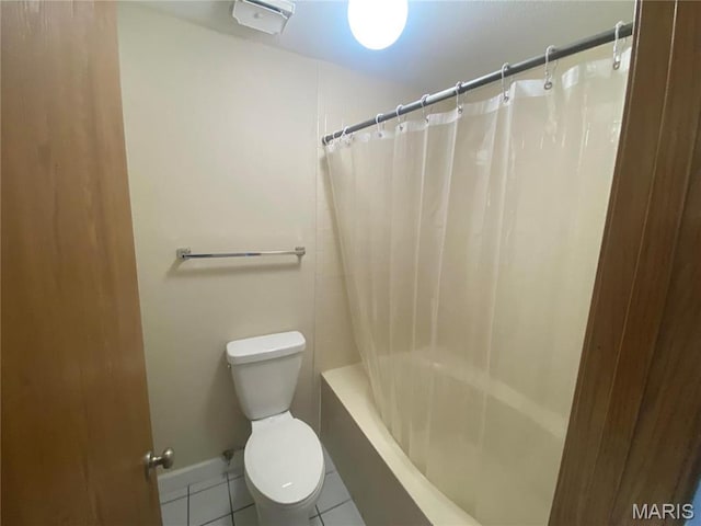 1 Proactive Dr, New Florence, MO 63363 - bathroom with tile patterned floors, toilet, shower / bath combination with curtain, and baseboards
