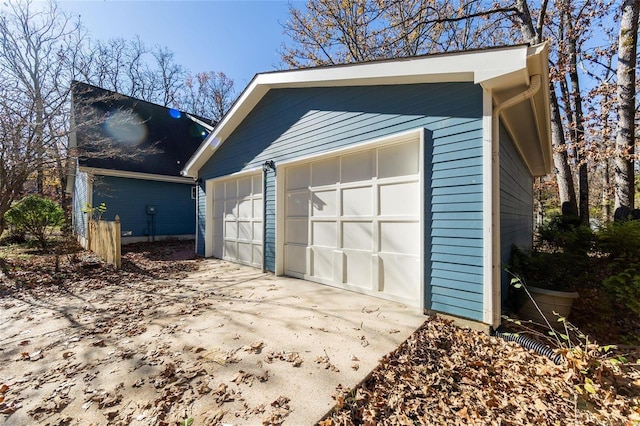 view of detached garage