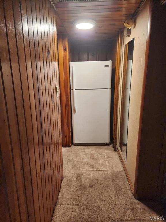 125 S 5th, Saint Charles, MO 63301 - hall featuring light colored carpet and wood walls