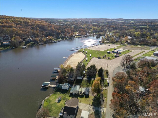 9136 Beach Dr, French Village, MO 63036 - aerial view of property's location featuring a nearby body of water
