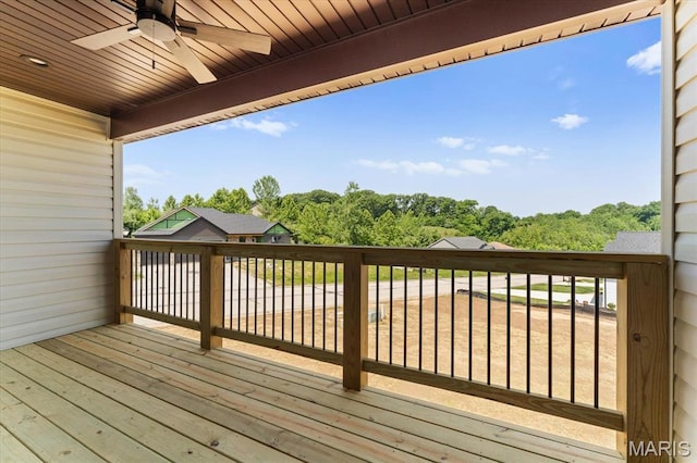 955 Half Moon Ln, Caseyville, IL 62232 - wooden deck featuring a ceiling fan