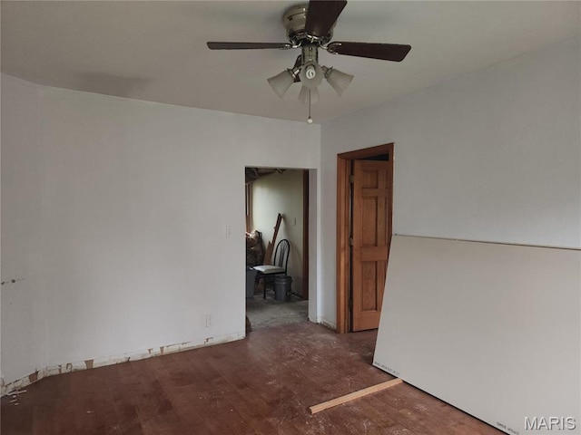2365 E Converse Ave, Springfield, IL 62702 - spare room with a ceiling fan and wood finished floors