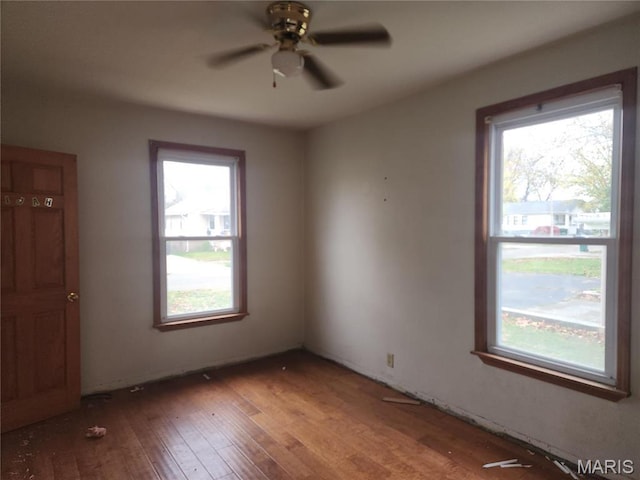 2365 E Converse Ave, Springfield, IL 62702 - unfurnished room featuring plenty of natural light, light wood-style flooring, and a ceiling fan