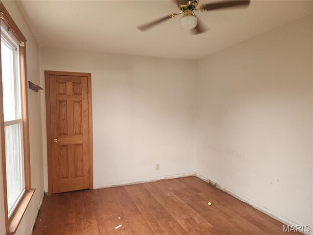 2365 E Converse Ave, Springfield, IL 62702 - spare room featuring a ceiling fan and wood finished floors