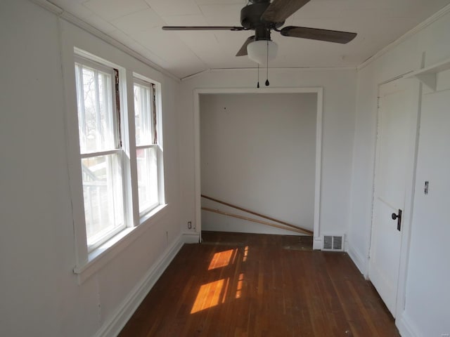 204 E Wayne St, Ironton, MO 63650 - interior space featuring healthy amount of natural light, wood-type flooring, ceiling fan, baseboards, and vaulted ceiling