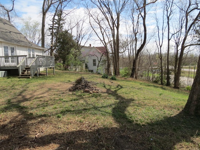 204 E Wayne St, Ironton, MO 63650 - view of green lawn with a deck and cooling unit