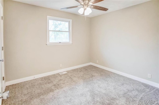 23388 Glenda Ave, Jerseyville, IL 62052 - carpeted spare room featuring ceiling fan and baseboards