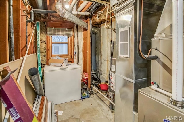 121 Douglas Dr, Pleasant Hill, IL 62366 - below grade area with washer / clothes dryer and heating unit