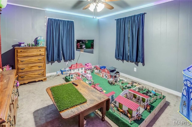 121 Douglas Dr, Pleasant Hill, IL 62366 - carpeted bedroom with a ceiling fan and baseboards