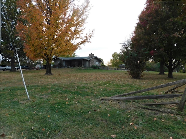 view of yard featuring fence