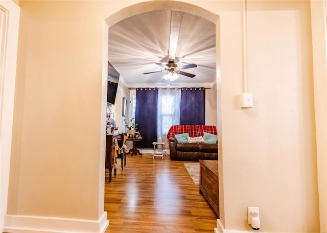 1040 N Kingshighway, Sikeston, MO 63801 - hall featuring arched walkways and wood finished floors