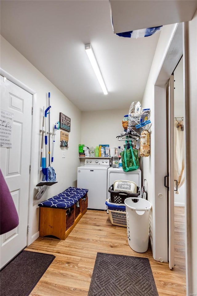 1040 N Kingshighway, Sikeston, MO 63801 - mudroom featuring washer and dryer and wood finished floors