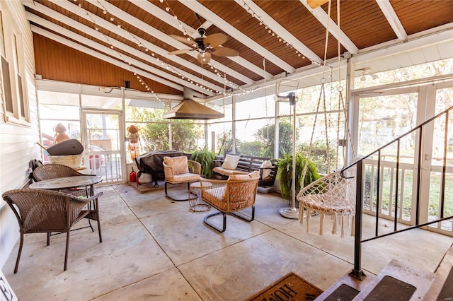 1040 N Kingshighway, Sikeston, MO 63801 - sunroom / solarium with ceiling fan, healthy amount of natural light, and vaulted ceiling