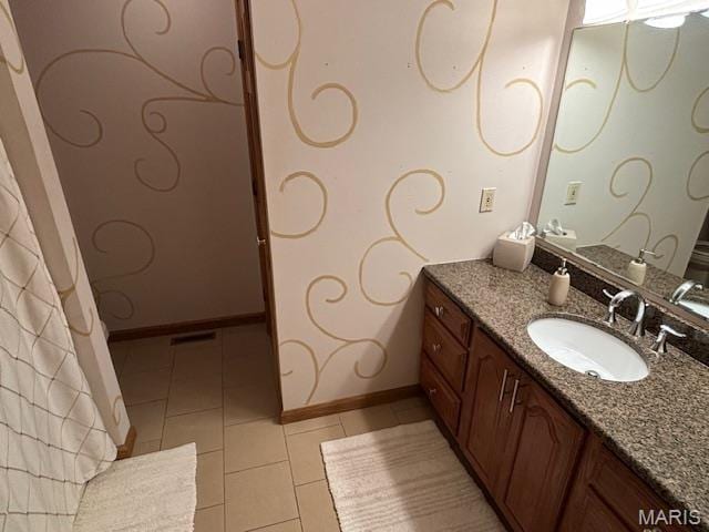15020 Jamestown Rd, Breese, IL 62230 - full bathroom featuring baseboards, vanity, and tile patterned floors