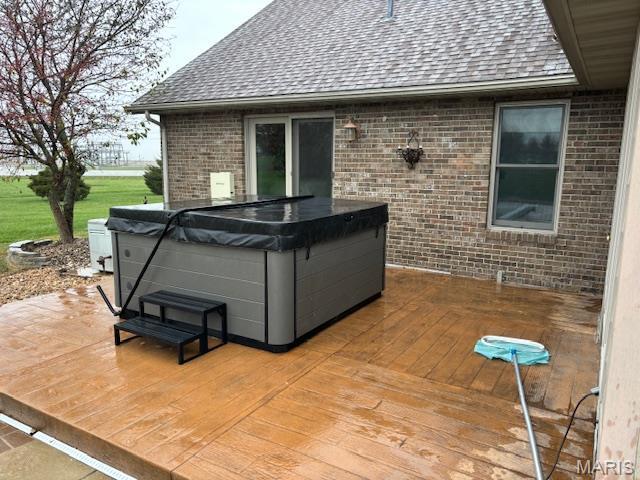 15020 Jamestown Rd, Breese, IL 62230 - wooden terrace featuring a hot tub