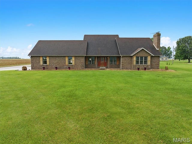 15020 Jamestown Rd, Breese, IL 62230 - view of front of home with a chimney and a front lawn