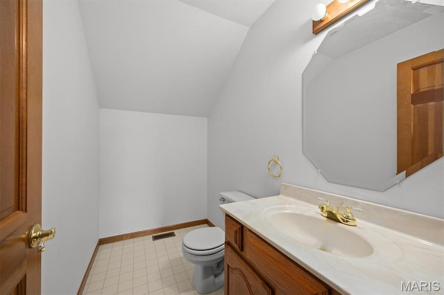 15020 Jamestown Rd, Breese, IL 62230 - bathroom with lofted ceiling and vanity