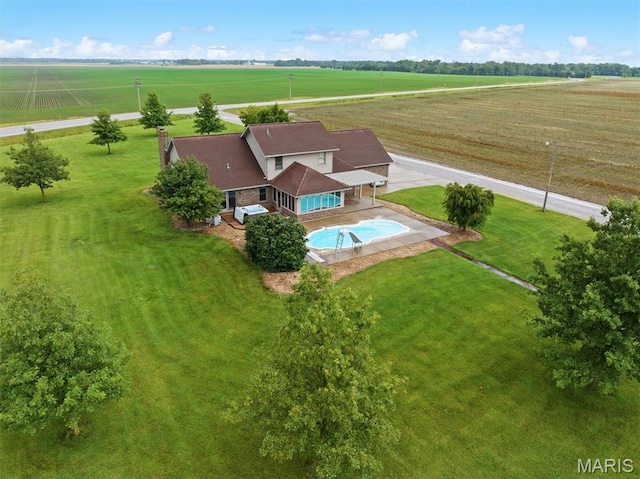 15020 Jamestown Rd, Breese, IL 62230 - aerial view of sparsely populated area featuring a pool and farmland