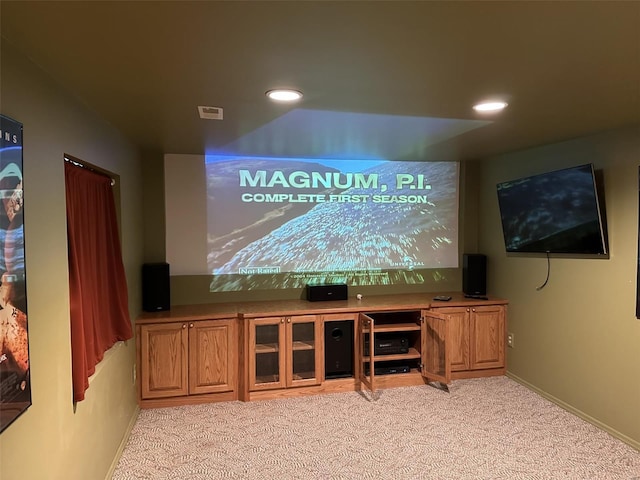 25 Whispering Oaks Dr, Washington, MO 63090 - cinema room with light colored carpet, recessed lighting, and baseboards