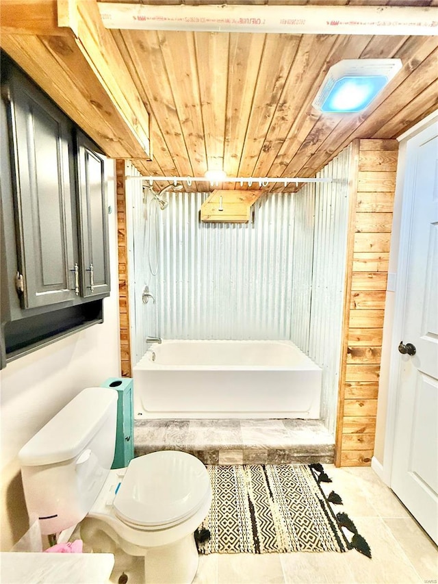 2560 Birch St, Doe Run, MO 63637 - bathroom featuring wood ceiling, toilet, and tile patterned flooring