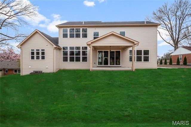 19 Beaver Dr, Creve Coeur, MO 63141 - back of property with a patio and a lawn