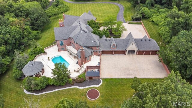 1290 Dry Ridge Rd, Town And Country, MO 63131 - view of subject property with a pool