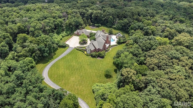 1290 Dry Ridge Rd, Town And Country, MO 63131 - aerial view of property's location with a forest