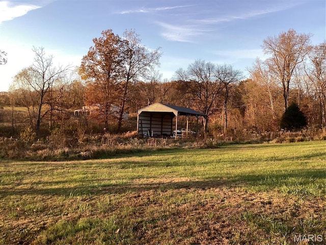 9747 Wayne Route P, Mcgee, MO 63763 - view of green lawn with a detached carport