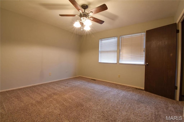 1103 Hampton Ct, Belleville, IL 62223 - empty room featuring carpet floors, ceiling fan, and baseboards