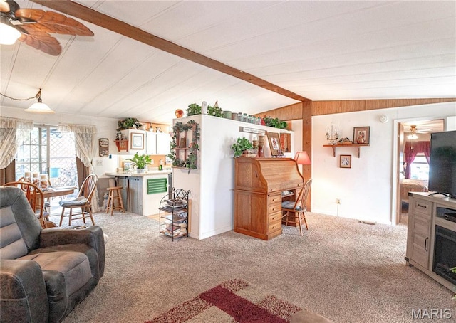 12650 State Route W, Rolla, MO 65401 - living room featuring ceiling fan and carpet