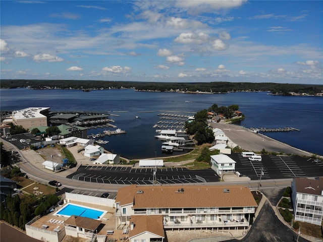 49 Aqua Finn Dr Unit 4A, Lake Ozark, MO 65049 - drone / aerial view of a nearby body of water and a pool