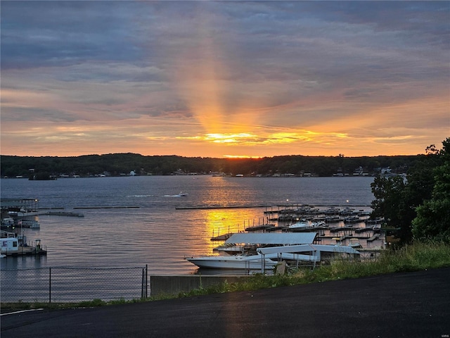 49 Aqua Finn Dr Unit 4A, Lake Ozark, MO 65049 - water view with a boat dock and fence