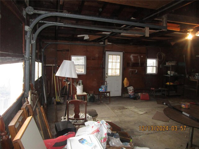 view of garage