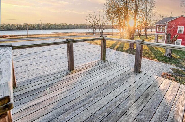 1100 W Main St, Grafton, IL 62037 - wooden terrace featuring a water view