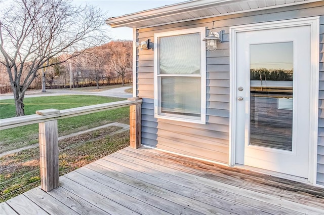 1100 W Main St, Grafton, IL 62037 - deck featuring a mountain view