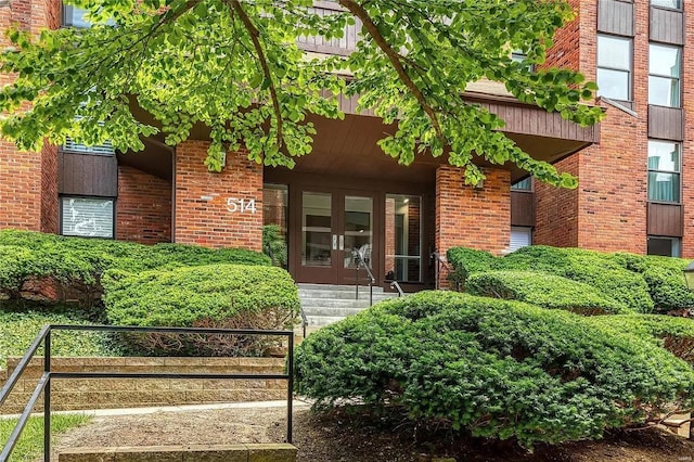 514 Coeur De Royale Dr Unit 404, Creve Coeur, MO 63141 - entrance to property featuring french doors and brick siding