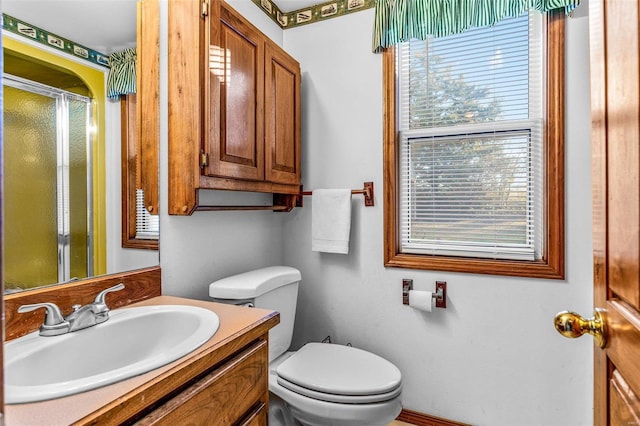 1728 Hitching Post Ln, Farmington, MO 63640 - full bath with toilet, a shower stall, and vanity