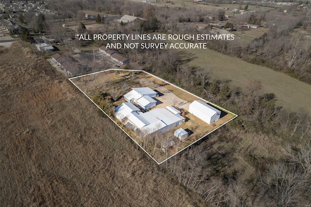 1728 Hitching Post Ln, Farmington, MO 63640 - aerial view of property and surrounding area with property boundaries highlighted