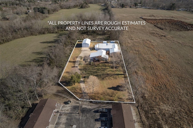 1728 Hitching Post Ln, Farmington, MO 63640 - aerial view of property and surrounding area featuring property boundaries highlighted