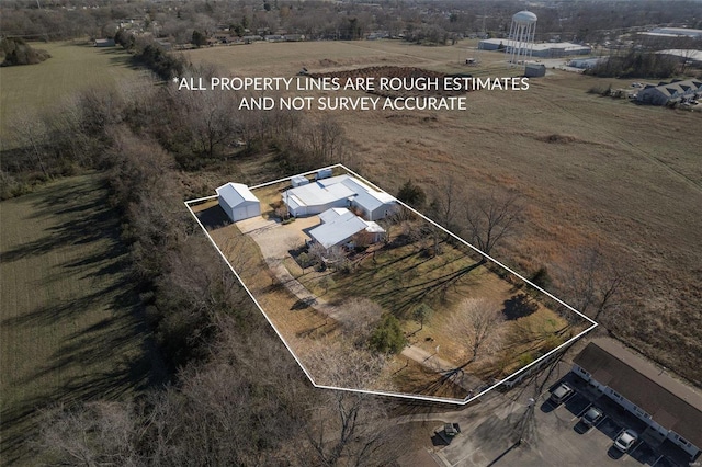 1728 Hitching Post Ln, Farmington, MO 63640 - aerial view of sparsely populated area featuring property parcel outlined