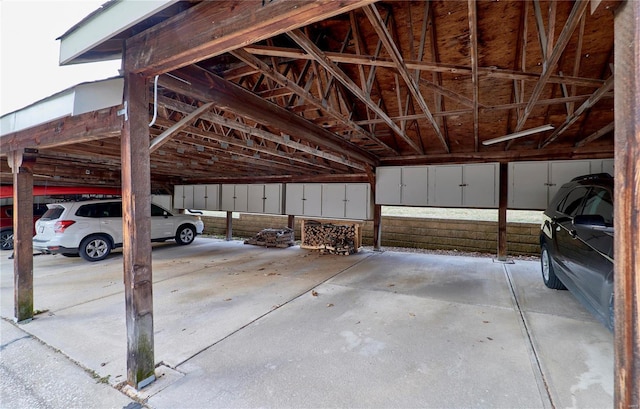 view of garage