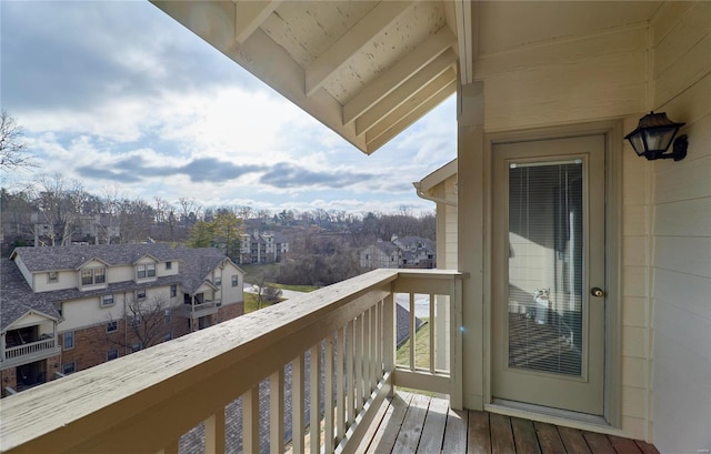 balcony with a residential view