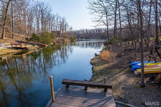 451 Foxfire Point Dr, Wright City, MO 63390 - dock with a water view and a wooded view